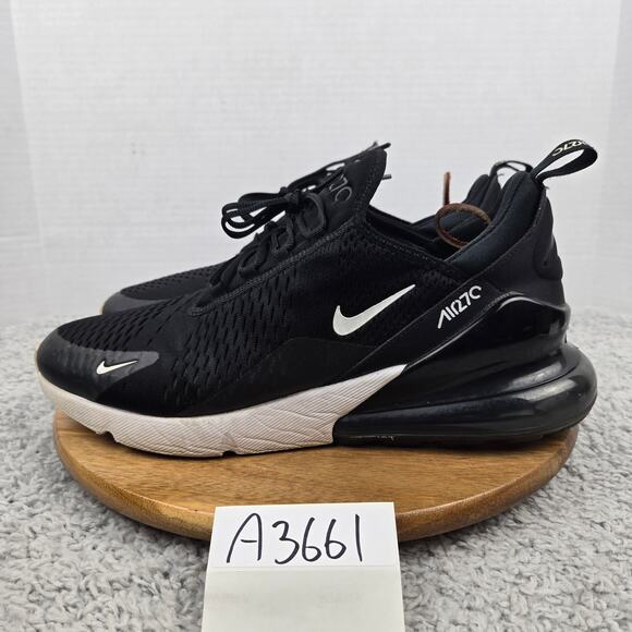 Nike Mens 13 Air Max 270 Black White Low Top Casual Daily Sneaker AH8050-002 - Picture 1 of 12